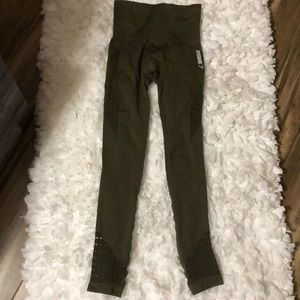 Gymshark seamless energy leggings in olive green